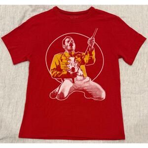 Queen × Lucky Brand Freddie Mercury Graphic T-Shirt Red “We Will Rock You”